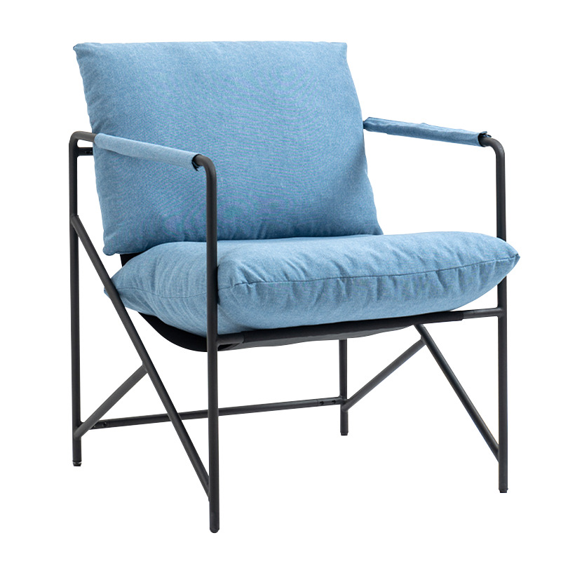 Bézs fémvázas kárpitozott szabadidős ékezetes szék (Y-C37)