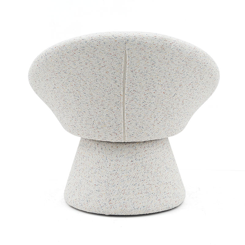 Nordic White Fabric Lazy Round Shape nappali szék egyszemélyes kanapé Accent nyugágyak háttámlával (GY-645)