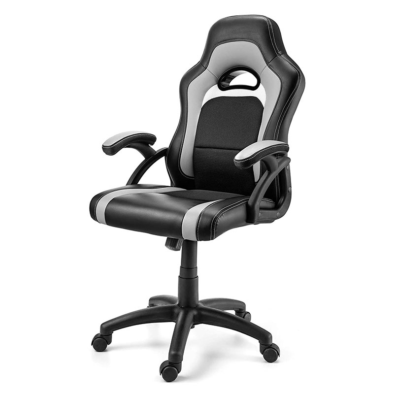 Modern szövet nappali fotel forgatható, állítható fejtámla-emelővel Pu fém acél anyag játékhoz és számítástechnikához (Y-2647)