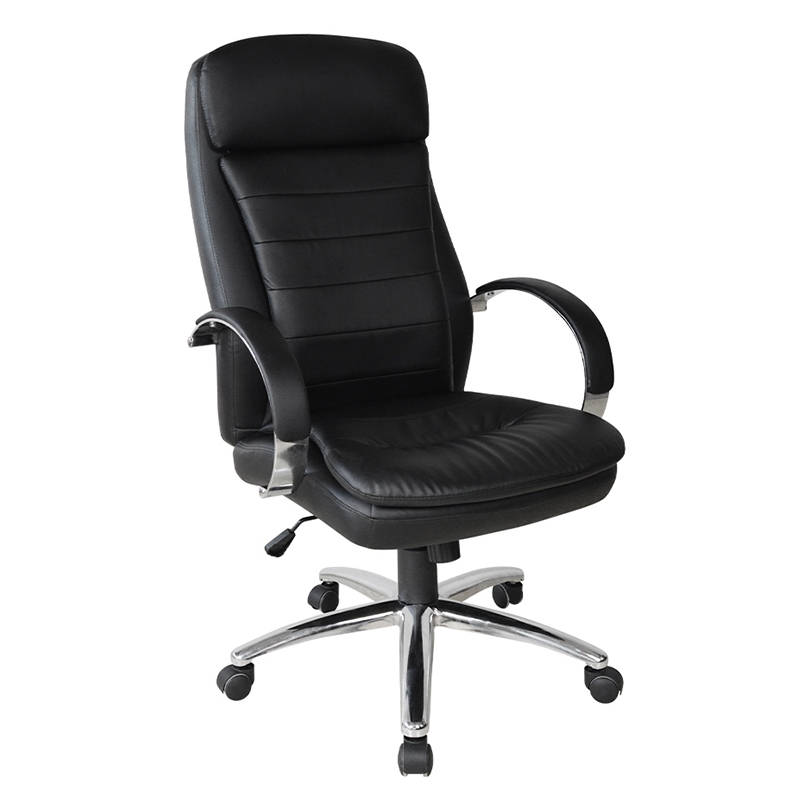 Magas háttámlájú, krómozott kartámaszú vezetői irodai szék (Y-2820)