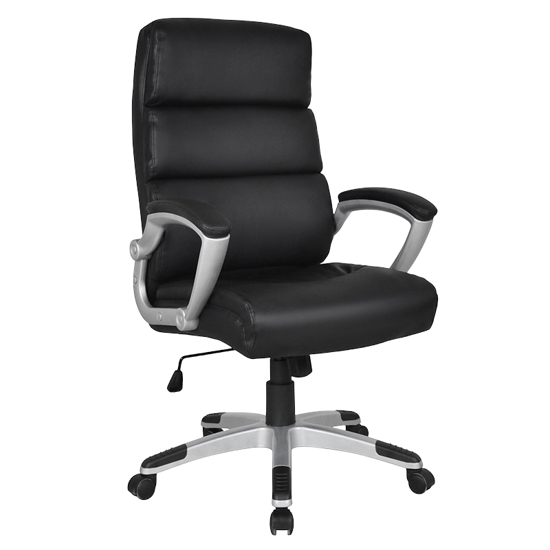 Fekete magas háttámla, párnázott karfa Boss irodai szék (Y-2725)